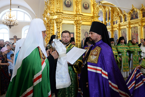 Патриарх Кирилл возглавил хиротонию архимандрита Илии (Казанцева) во епископа Бирского и Белорецкого в Соловецком монастыре